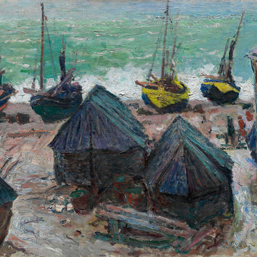 Darstellung des Puzzle Motivs Boats on the Beach at Étretat (1885) by Claude Monet 1000 Puzzle 3D Modell