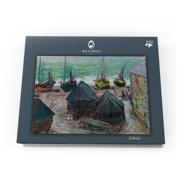 Darstellung des Puzzle Motivs Boats on the Beach at Étretat (1885) by Claude Monet 200 Puzzle Schachtel Ansicht3