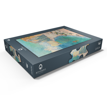 Darstellung des Puzzle Motivs The Beach and the Falaise d'Amont (1885) by Claude Monet 1000 Puzzle Schachtel Ansicht1