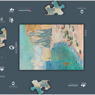 Darstellung des Puzzle Motivs The Beach and the Falaise d'Amont (1885) by Claude Monet 200 Puzzle Schachtel 3D Modell