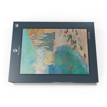 Darstellung des Puzzle Motivs The Beach and the Falaise d'Amont (1885) by Claude Monet 500 Puzzle Schachtel Ansicht3