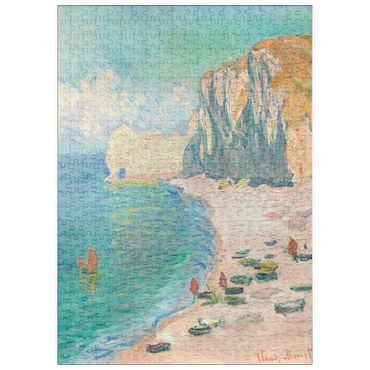Darstellung des Puzzle Motivs puzzleplate The Beach and the Falaise d'Amont (1885) by Claude Monet 500 Puzzle