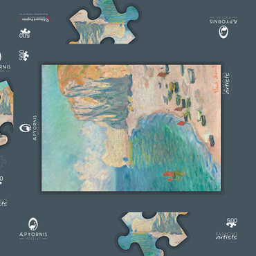 Darstellung des Puzzle Motivs The Beach and the Falaise d'Amont (1885) by Claude Monet 500 Puzzle Schachtel 3D Modell