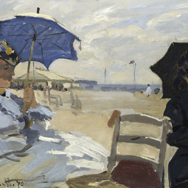 Darstellung des Puzzle Motivs Claude Monet's The Beach at Trouville (1870) 200 Puzzle 3D Modell