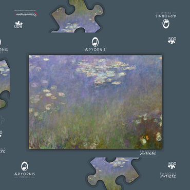 Darstellung des Puzzle Motivs Water Lilies wall art, Claude Monet (1915–1926)}} 500 Puzzle Schachtel 3D Modell