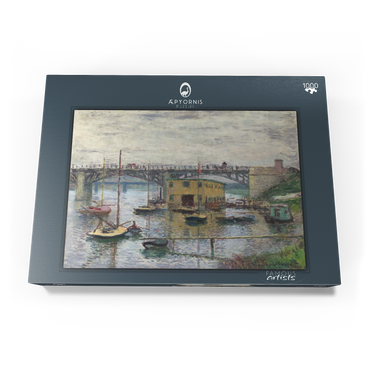 Darstellung des Puzzle Motivs Bridge at Argenteuil on a Gray Day (1876) by Claude Monet 1000 Puzzle Schachtel Ansicht3