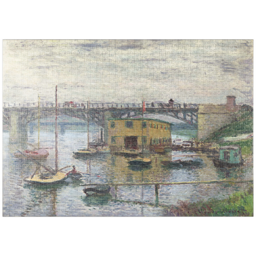 Darstellung des Puzzle Motivs puzzleplate Bridge at Argenteuil on a Gray Day (1876) by Claude Monet 1000 Puzzle