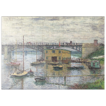 Darstellung des Puzzle Motivs puzzleplate Bridge at Argenteuil on a Gray Day (1876) by Claude Monet 100 Puzzle