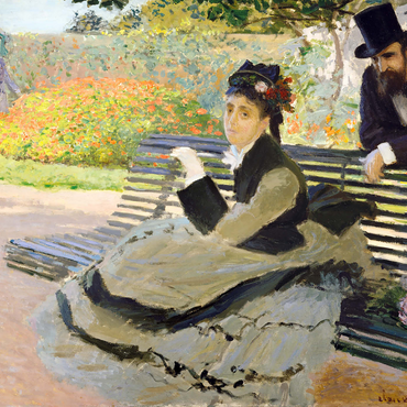 Darstellung des Puzzle Motivs Camille Monet (1847–1879) on a Garden Bench (1873) by Claude Monet 1000 Puzzle 3D Modell