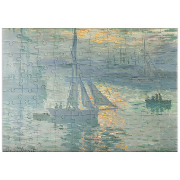 Darstellung des Puzzle Motivs puzzleplate Sunrise (1873) by Claude Monet 100 Puzzle