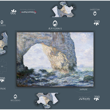 Darstellung des Puzzle Motivs The Manneporte (Étretat) (1883) by Claude Monet 200 Puzzle Schachtel 3D Modell