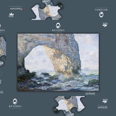 Darstellung des Puzzle Motivs The Manneporte (Étretat) (1883) by Claude Monet 500 Puzzle Schachtel 3D Modell