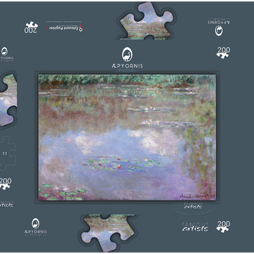Darstellung des Puzzle Motivs Claude Monet's The Water Lily Pond (Clouds) (1903) 200 Puzzle Schachtel 3D Modell