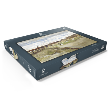 Darstellung des Puzzle Motivs Bleaching Ground at Scheveningen (1882) by Vincent van Gogh 100 Puzzle Schachtel Ansicht1