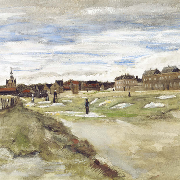 Darstellung des Puzzle Motivs Bleaching Ground at Scheveningen (1882) by Vincent van Gogh 200 Puzzle 3D Modell