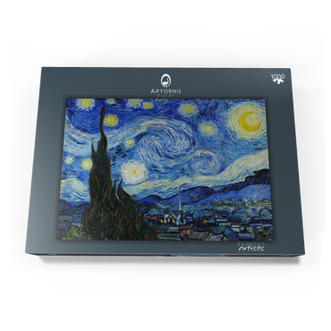 Darstellung des Puzzle Motivs The Starry Night (1889) by Vincent van Gogh 1000 Puzzle Schachtel Ansicht3