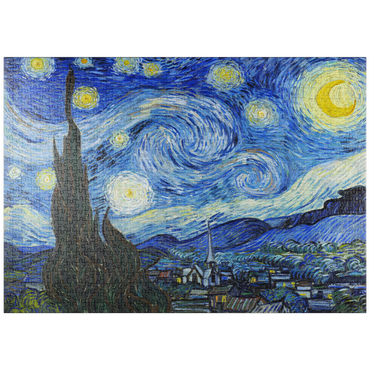 Darstellung des Puzzle Motivs puzzleplate The Starry Night (1889) by Vincent van Gogh 1000 Puzzle