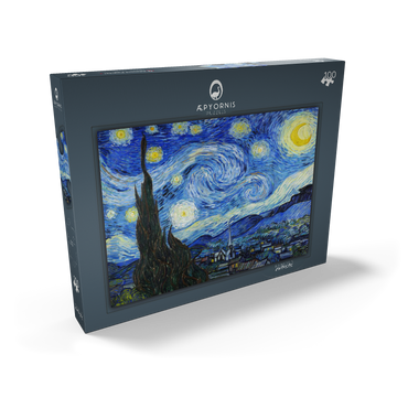 Darstellung des Puzzle Motivs The Starry Night (1889) by Vincent van Gogh 100 Puzzle Schachtel Ansicht2
