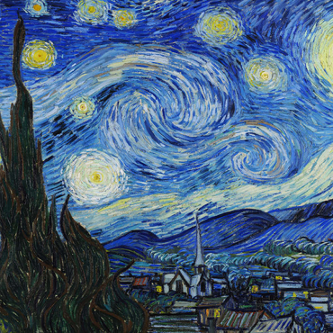 Darstellung des Puzzle Motivs The Starry Night (1889) by Vincent van Gogh 200 Puzzle 3D Modell