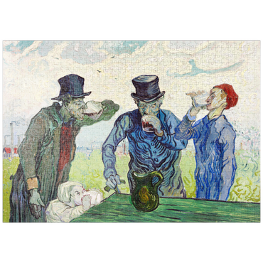 Darstellung des Puzzle Motivs puzzleplate The Drinkers (1890) by Vincent van Gogh 1000 Puzzle