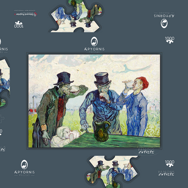 Darstellung des Puzzle Motivs The Drinkers (1890) by Vincent van Gogh 1000 Puzzle Schachtel 3D Modell