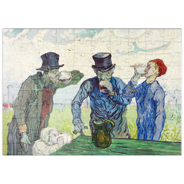 Darstellung des Puzzle Motivs puzzleplate The Drinkers (1890) by Vincent van Gogh 100 Puzzle
