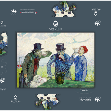 Darstellung des Puzzle Motivs The Drinkers (1890) by Vincent van Gogh 200 Puzzle Schachtel 3D Modell
