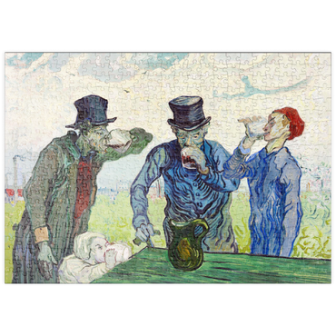 Darstellung des Puzzle Motivs puzzleplate The Drinkers (1890) by Vincent van Gogh 500 Puzzle