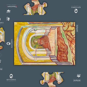 Darstellung des Puzzle Motivs Corridor in the Asylum (1889) by Vincent van Gogh 500 Puzzle Schachtel 3D Modell