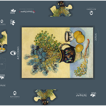 Darstellung des Puzzle Motivs Still Life (Nature morte) (1888) by Vincent van Gogh 100 Puzzle Schachtel 3D Modell