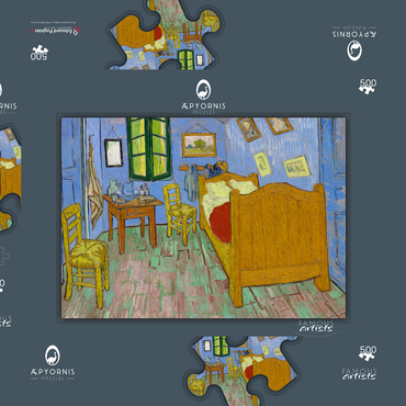 Darstellung des Puzzle Motivs The Bedroom (1889) by Vincent van Gogh 500 Puzzle Schachtel 3D Modell