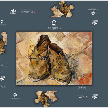 Darstellung des Puzzle Motivs Shoes (1888) by Vincent van Gogh 200 Puzzle Schachtel 3D Modell