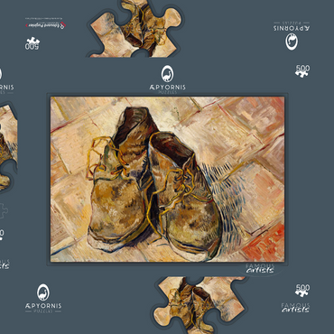 Darstellung des Puzzle Motivs Shoes (1888) by Vincent van Gogh 500 Puzzle Schachtel 3D Modell
