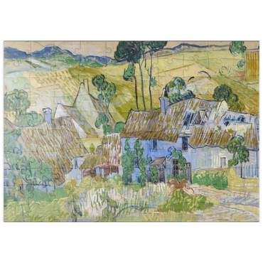 Darstellung des Puzzle Motivs puzzleplate Vincent van Gogh's Farms near Auvers (1890) 100 Puzzle