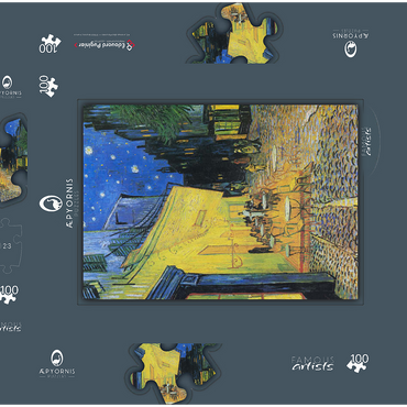 Darstellung des Puzzle Motivs Vincent van Gogh's Café Terrace at Night (1888) 100 Puzzle Schachtel 3D Modell