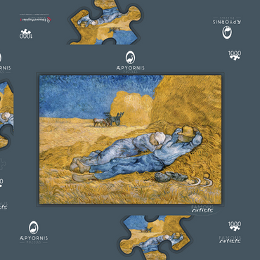 Darstellung des Puzzle Motivs Vincent van Gogh's The Siesta (1890) 1000 Puzzle Schachtel 3D Modell