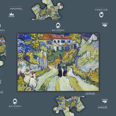 Darstellung des Puzzle Motivs Vincent van Gogh's Stairway at Auvers (1890) 1000 Puzzle Schachtel 3D Modell