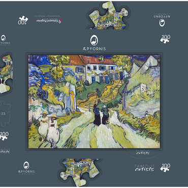 Darstellung des Puzzle Motivs Vincent van Gogh's Stairway at Auvers (1890) 100 Puzzle Schachtel 3D Modell