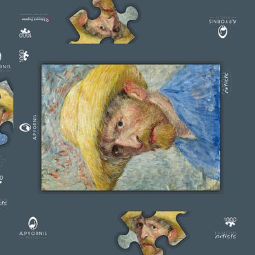 Darstellung des Puzzle Motivs Vincent van Gogh's Self-Portrait (1887) 1000 Puzzle Schachtel 3D Modell