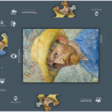 Darstellung des Puzzle Motivs Vincent van Gogh's Self-Portrait (1887) 200 Puzzle Schachtel 3D Modell