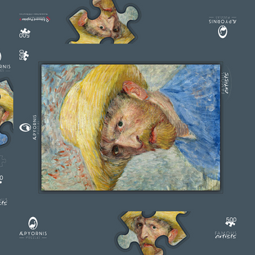 Darstellung des Puzzle Motivs Vincent van Gogh's Self-Portrait (1887) 500 Puzzle Schachtel 3D Modell