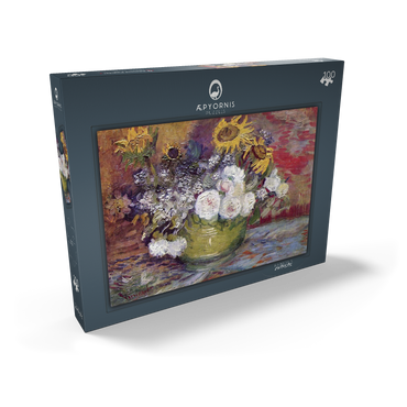 Darstellung des Puzzle Motivs Vincent van Gogh's Bowl With Sunflowers Roses And Other Flowers (1886) 100 Puzzle Schachtel Ansicht2