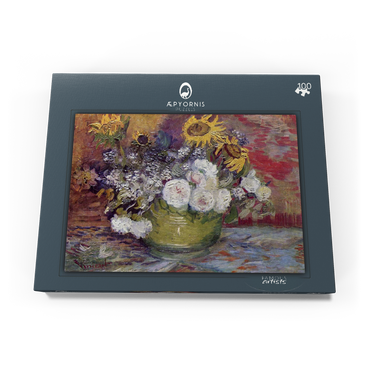 Darstellung des Puzzle Motivs Vincent van Gogh's Bowl With Sunflowers Roses And Other Flowers (1886) 100 Puzzle Schachtel Ansicht3
