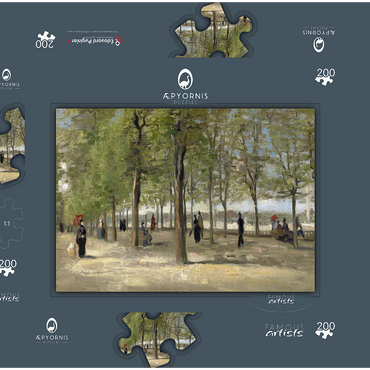 Darstellung des Puzzle Motivs Vincent van Gogh's Terrace in the Luxembourg Gardens (1886) 200 Puzzle Schachtel 3D Modell