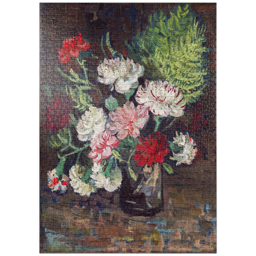 Darstellung des Puzzle Motivs puzzleplate Vincent van Gogh's Vase with Carnations (1886) 1000 Puzzle
