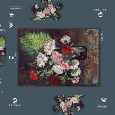 Darstellung des Puzzle Motivs Vincent van Gogh's Vase with Carnations (1886) 1000 Puzzle Schachtel 3D Modell