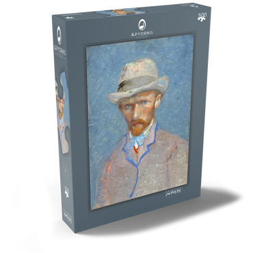 Darstellung des Puzzle Motivs Vincent van Gogh's Self-portrait with a Gray Straw Hat (1887) 500 Puzzle Schachtel Ansicht2