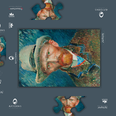 Darstellung des Puzzle Motivs Self-portrait (1887) by Vincent van Gogh 1000 Puzzle Schachtel 3D Modell