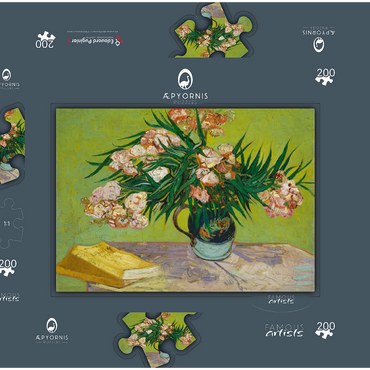 Darstellung des Puzzle Motivs Oleanders (1888) by Vincent van Gogh 200 Puzzle Schachtel 3D Modell