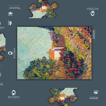 Darstellung des Puzzle Motivs Landscape (1925–1928) by Vincent van Gogh 500 Puzzle Schachtel 3D Modell
